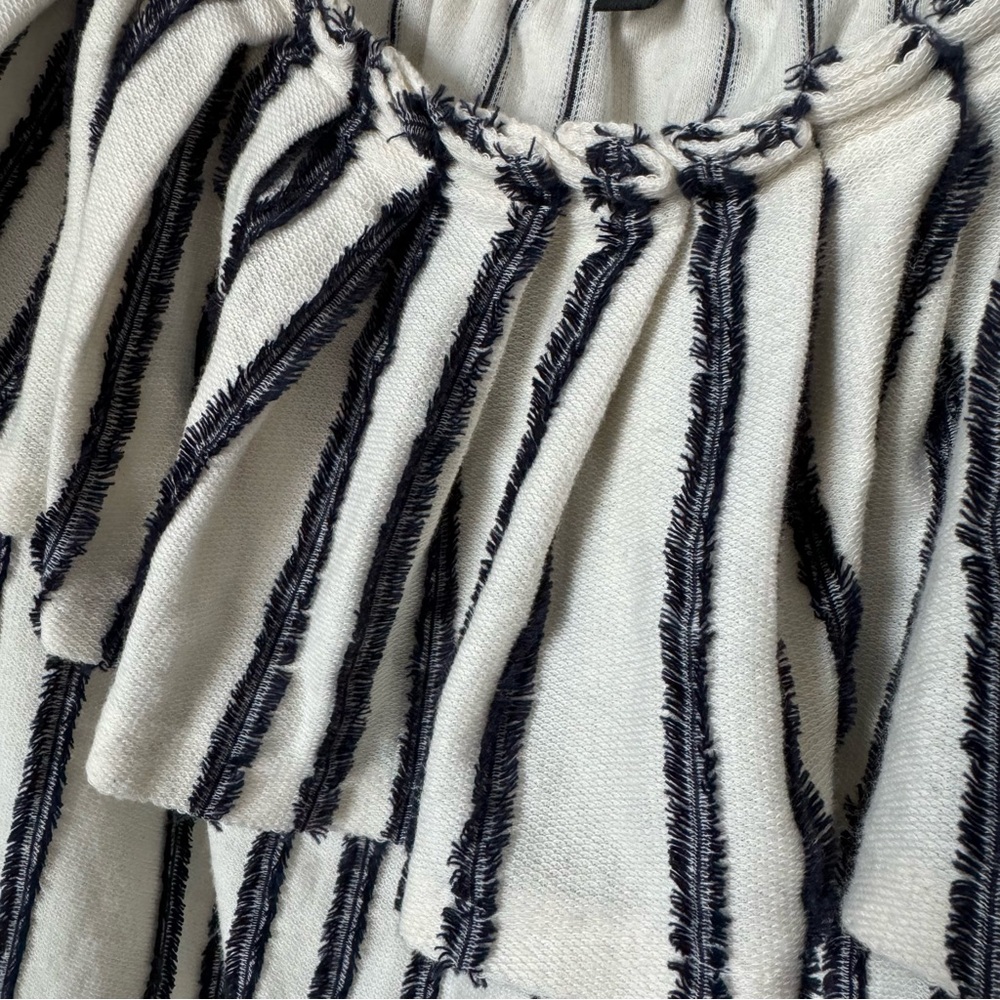 Banana Republic Off the Shoulder Striped Top Size Small Boho Fall Stretch Blue - Picture 6 of 16